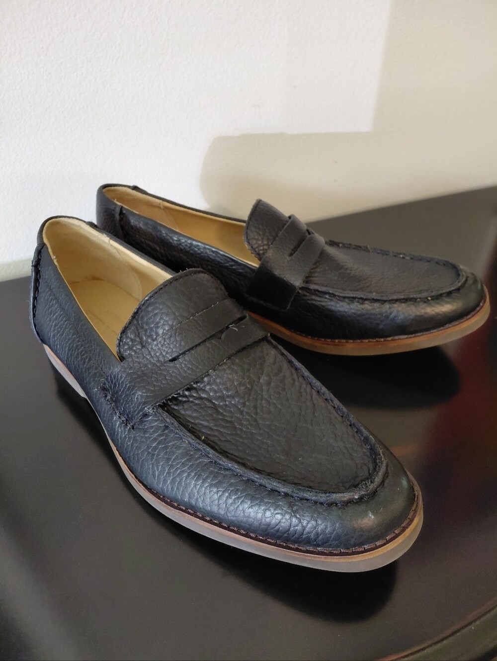 Men’s Sebago Norwich Penny Loafers in Black Leather